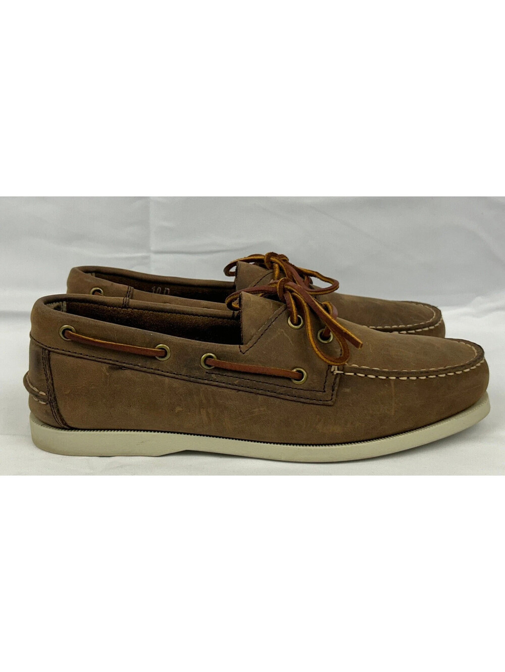 Joseph Abboud Men's Size 10D Brown Leather Boat Deck Shoes Lot 13344